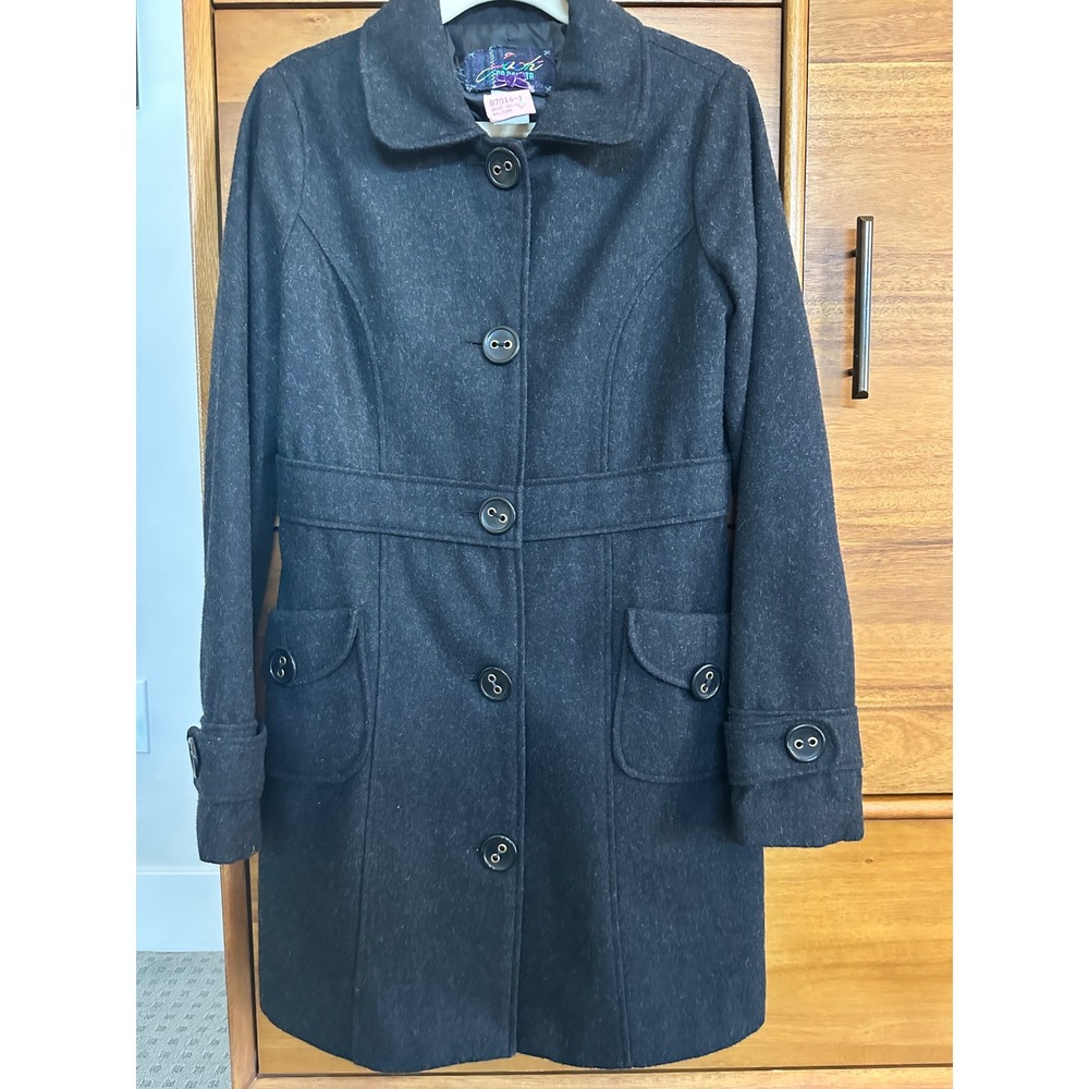Jack by BB Dakota Wool Blend Pea Coat S Charcoal Grey Excellent